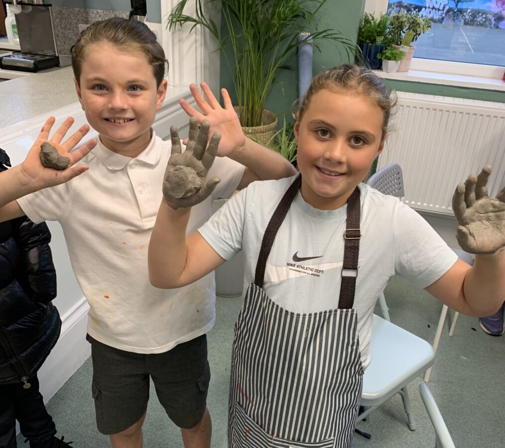 clay on hands photo