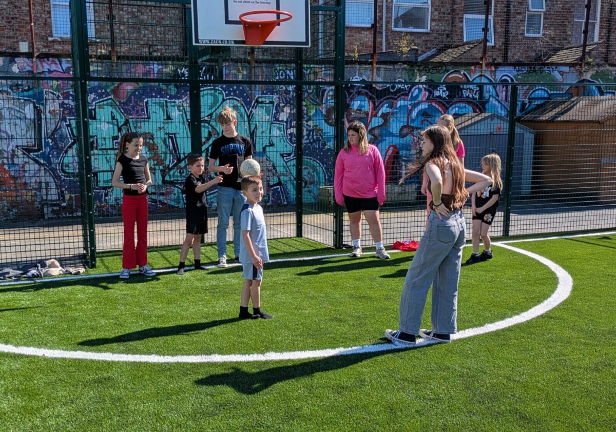 people playing football