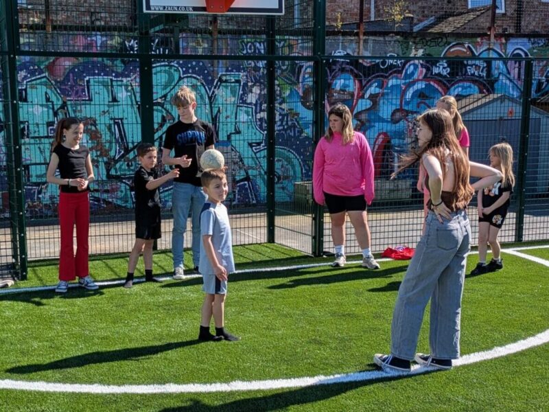 people playing football