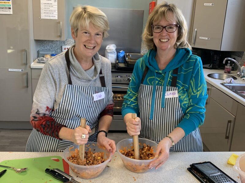 volunteers in kitchen